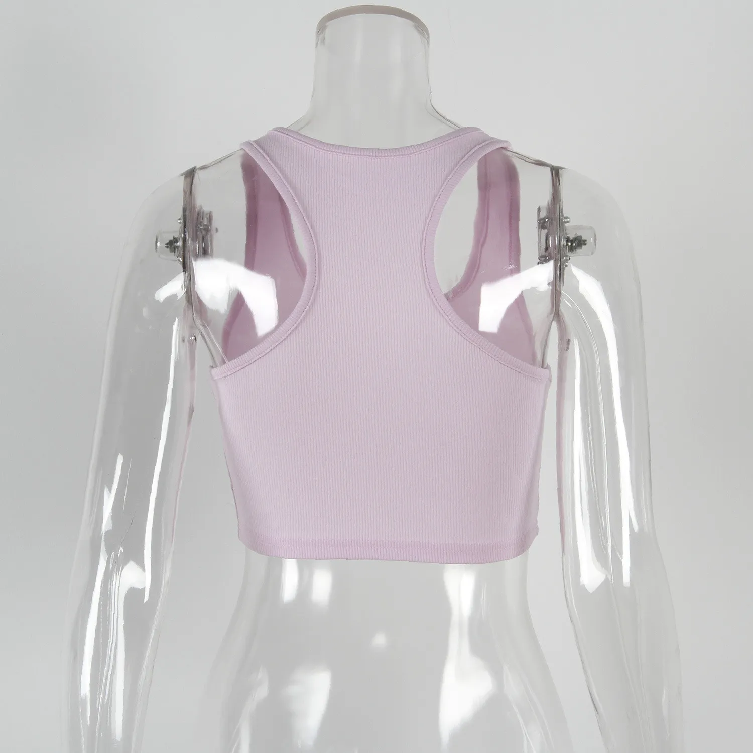 Summer Sleeveless Sexy Cropped Top Halter Neck Style Pin Button Cropped Tank Top Sweet Girl Top 7 Summer Sleeveless Sexy Cropped Top Halter Neck Style Pin Button Cropped Tank Top Sweet Girl Top - Image 5