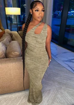 Women's Summer Fashion Sexy Slim Fit Slash Shoulder Sleeveless Dress -Women Fashion Shop f2d51d9c1667c1d5