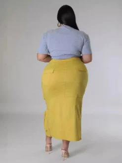 Plus Size Women Waist Cord Zipper Cargo Skirt -Women Fashion Shop f3a381e1e0b7b31d