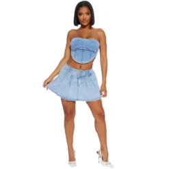 Sexy Club Denim Pleated Skirt -Women Fashion Shop f5a80e2732e68642