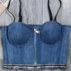 Street Outdoor Wear Suspenders Low Back Stretch Denim Zip Camisole Sexy Shapewear -Women Fashion Shop f6da015c605899fe