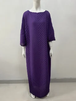 Plus Size Women Pleated Loose Maxi Dress -Women Fashion Shop f730a244596d8d22