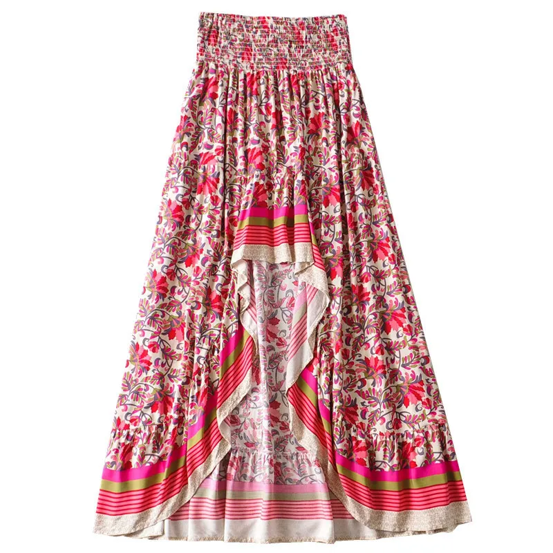 Women Printed Irregular Skirt 4 Women Printed Irregular Skirt - Image 2