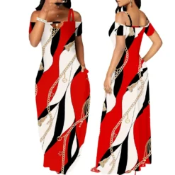 Sexy Fashion Digital Print Off Shoulder Strapless Maxi Dress -Women Fashion Shop f82e057d228e8729