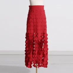 Autumn Fashion Chic Hollow Polka Dot Slim Fit Fringe Skirt -Women Fashion Shop f860aade5e1c739f