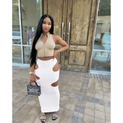 Women Fashion Cut Out Solid Maxi Dress -Women Fashion Shop f94fe3c3ce313938