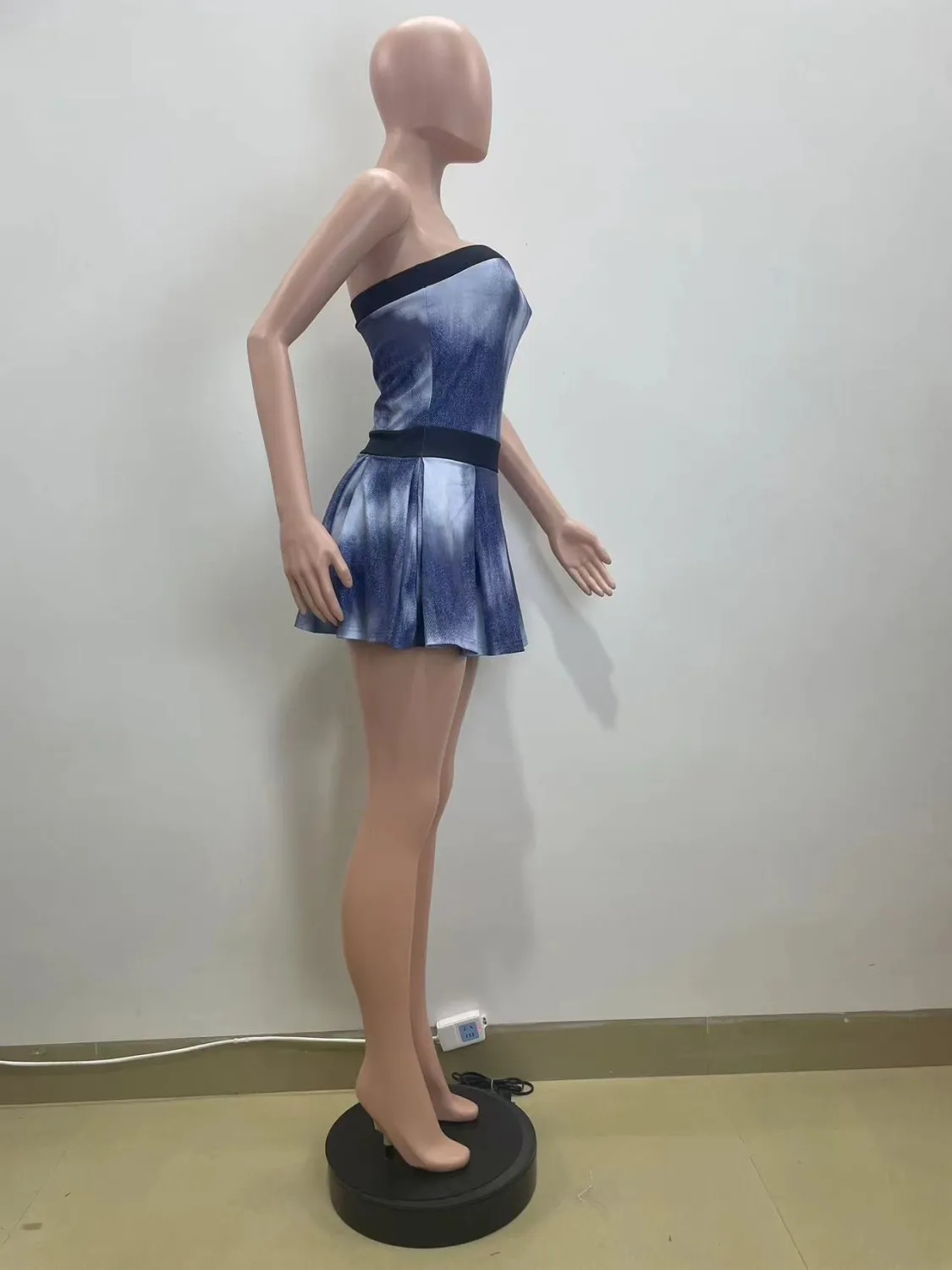 Summer Women Tie-dye Print Strapless Dress 7 Summer Women Tie-dye Print Strapless Dress - Image 5