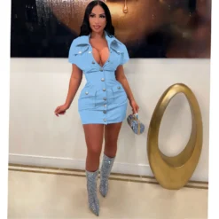 Women Style Pocket Summer Button Sexy Dress 35 Women Style Pocket Summer Button Sexy Dress -Women Fashion Shop f9aa59b249951615
