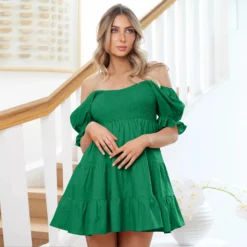 Women Sexy Ruffles Chic Cascading Ruffles Dress -Women Fashion Shop fa1851e4acdc7665