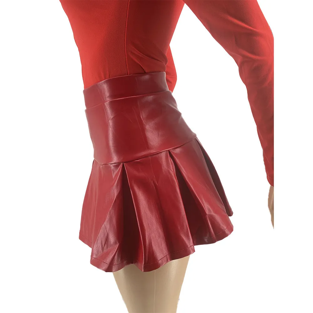 Cute Casual Style Sexy Pleated Leather Mini Skirt 5 Cute Casual Style Sexy Pleated Leather Mini Skirt - Image 3