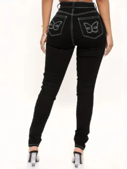 Style Streetwear Back Pocket Butterfly Embroidered Stretch Denim Pants 13 Style Streetwear Back Pocket Butterfly Embroidered Stretch Denim Pants -Women Fashion Shop fc13af23cc84ecff