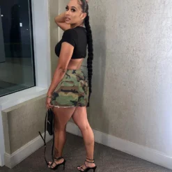 Women's Summer Camo Pocket Tassel Hollow Trendy Skirt -Women Fashion Shop fc5d7de490d3666c