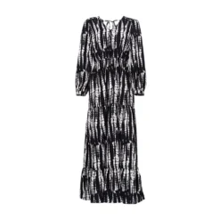 Women's Clothing 2023 New Shirring Layered Large Swing Dress Tie-dye Printing V-neck Sexy Backless Dress -Women Fashion Shop fd470c02bb43843a