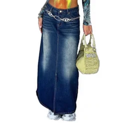 Women Casual Vintage Denim Long Skirt -Women Fashion Shop fed6b558f4ed6df2