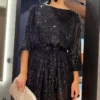 Fashionable Sequin Sequin Slim Waist Party Dress -Women Fashion Shop ff82bbf98466b4ec